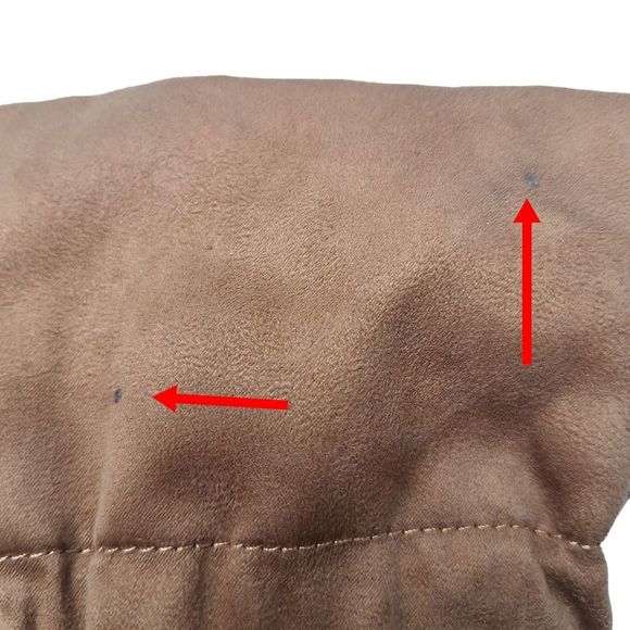 Express SZ 6 Brown Faux Suede Pull On Heeled Slouch Paper Bag Ankle Bootie Boots - Picture 8 of 14